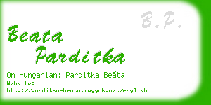 beata parditka business card