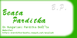 beata parditka business card